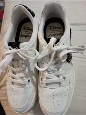 Desigual x Disney Women's  White Lace-Up Sneakers W/ Studs